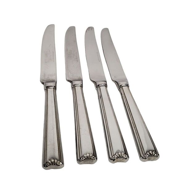 Retronue Carlton Hollow Knife Stainless Flatware Set of 4 Silvertone - Picture 5 of 5